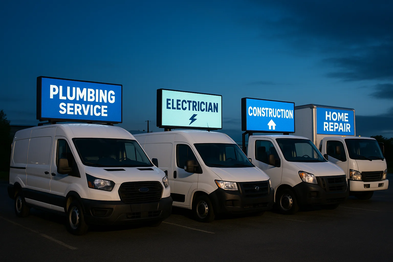 Multiple professional tradespeople working on home renovation